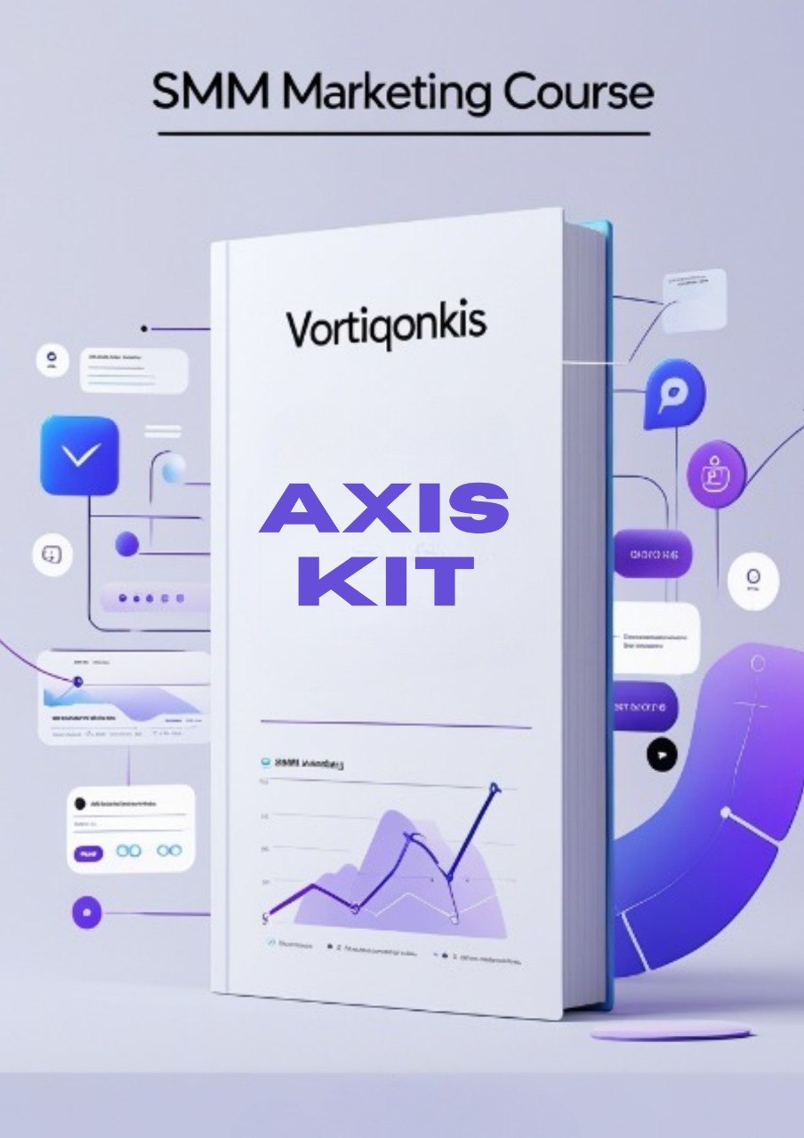 Vortiqonkis Axis Kit for SMM Marketing Course on a light gray background