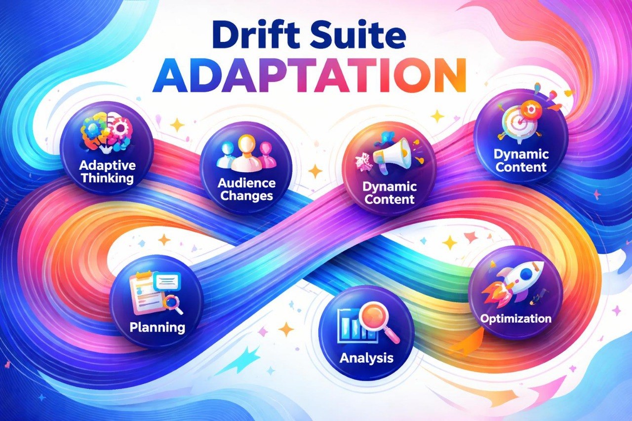 Drift Suite Adaptation graphic with colorful design and icons.