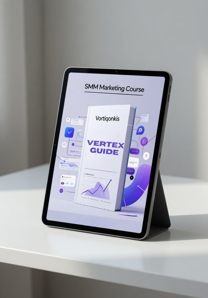 Tablet displaying SMM course 'Verex Guide'
